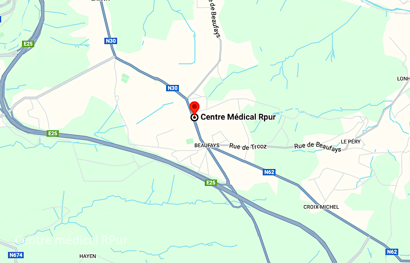 Plan de situation du Centre médical RPur à Beaufays